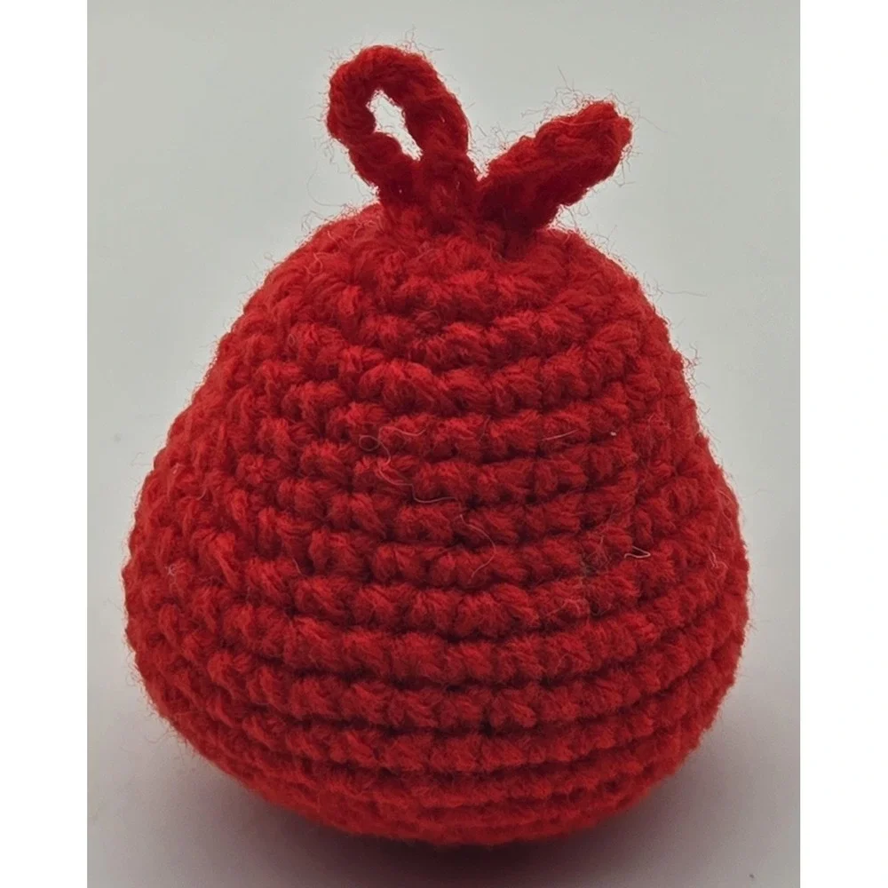 Handmade Mini Crochet Red Quirky Bird 4x3 Acrylic Yarn Figurine Cute Collectible